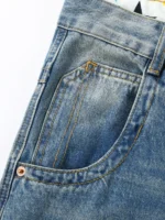 2025 Summer Men’s Loose Fit Denim Shorts Vintage Straight Leg Jean Shorts