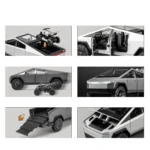 1/32 Tesla Cybertruck Pickup Toy Car Miniature Diecast Metal Off Road Vehicle Model Pull Back Sound Light Collection Gift Boy - Image 4
