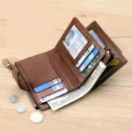 Men’s Coin Purse Wallet RFID Anti-theft Man Leather Wallet Zipper Business Card Holder Money Bag Wallet Male