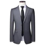 S-8XL Blazer New Men's Fashion Business Solid Color British Style Professional Work Groom Wedding Dress Best Man Blazer Jacket - Image 9
