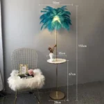 Modern Nordic Ostrich Feather Floor Lamp, Living Room, Dining Bedroom, Study Desk Interior Decoration LED Lighting - Image 10