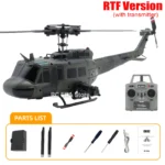 RC ERA C032 UH1 Huey Weathered Marine 6ch RC Helicopter with Optical Flow TOF Auto Stabilized Remote Control Hobby Toys for Boy