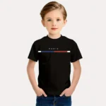 Kids Boys Clothes Simple Paris Letter Print Short Sleeve T Shirt Children Boys 2 to 9 Years Casual Comfortable Tees Children Top