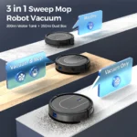 INSE Robot Vacuum Cleaner 3-in-1 Sweep Mop Vacuum Cleaner 5000Pa Strong Suction with Auto-Return Charging Support Alexa/WiFi/App