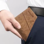 BANYANU 2024 New Men’s Wallet Men’s Genuine Leather RFID Anti-Theft Brush Retro Top Layer Cowhide Short Wallet Foreign Trade Bag