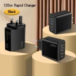 120W Fast Charger 5 Ports USB C PD Charger Quick Charge 3.0