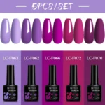 LILYCUTE 4/5Pcs/Set 7ML Nude Pink Gel Nail Polish and Translucent Jelly Nail Art Gel Semi Permanent Soak Off Design Manicure Set - Image 20