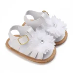 White Cute 0-18M Baby Cute Open toed Bow Summer Sandals Princess Casual Soft Rubber Bottom Non slip Sandals