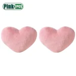 Pink Heart Pillow 30x40cm Decorative Cushion for Living Room Bedroom Sofa Chair Cozy Accent and Reading Nook Comfort