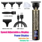 Carving Hair Clipper Professional Hair Cutting Machine Barber Rechargeable Hair Trimmer Metal Haircut Machine Clipper for Men