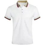 Men Summer Solid Casual Office Breathable Cotton Polo Shirt Fashion Brand Male Business High Quality Striped Short Sleeve Top - Image 4