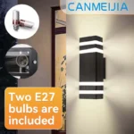 Modern Outdoor Decor Wall Light E27 Bulbs Waterproof Square Wall Lamp LED Home External Street Decoration Lighting Facade Lamps - Image 3