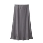 Black Satin Skirt Woman High Waist Elegant Long Skirts For Women Fashion Summer Midi Skirt Office Women's Skirts - Image 17