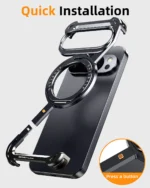 Oatsbasf Metal Magnetic Phone Case for Google Pixel 10 Pro/10 Pro XL with 360°Rotatable Stand Frameless Wireless Charging Cover - Image 3