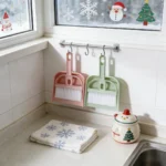 Christmas Gift Mini Desk Broom & Dustpan Set - Stocking Stuffers Cozy Home Desktop Cleaning Tool（blue/pink） - Image 2