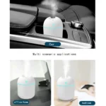 Portable USB Mini Humidifier & Essential Oil Diffuser – 2-in-1 Ultrasonic Air Vaporizer for Bedroom, Desk, Office, and Car Use