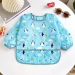 Baby Bibs Cute Colorful Cartoon Waterproof Bib Infant Eating Children Drawing Long Sleeve Apron Self Feeding Baby 0-3 Years - Image 2
