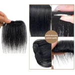 10cm Hair Bangs for Mens Clips in Real Hair Bang Cover High Forehead 100% Human Hair Bangs Fringe Extension for Volume - Image 4