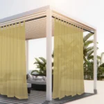 1PC, Outdoor Sheer Volie Curtain With Tab Top Transparent Polyester Fiber	 Waterproof Outdoor Curtain For Porch, Pergola, Cabin - Image 10