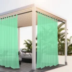 1PC, Outdoor Sheer Volie Curtain With Tab Top Transparent Polyester Fiber	 Waterproof Outdoor Curtain For Porch, Pergola, Cabin - Image 8
