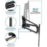 Electric TV Wall Mount with Remote Control, 77 lbs Capacity, Height & Swivel Adjustment, VESA 600x400 - Image 3