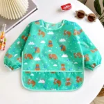 Baby Bibs Cute Colorful Cartoon Waterproof Bib Infant Eating Children Drawing Long Sleeve Apron Self Feeding Baby 0-3 Years - Image 8