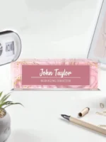 20*6CM Personalized Acrylic Desk Name Plate, 8 Wild Flower Designs, Custom Office Decor, Graduation Gift,Back to School Supplies - Image 5
