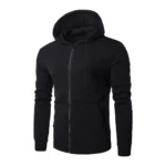 Men's Hoodie Solid Color Basic Hooded Jacket Cardigan Sweatshirt - Image 7