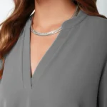 Women Tops Blouses Long Sleeve  V-Neck Chiffon Blouse office work Shirt