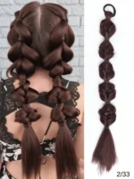 1Pc Bubble Braids Hair Ponytail Extensions Wig Synthetic Lantern Bubble Braids with Hair Tie for Women Kids Daily&Party Use