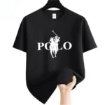 Men’s Summer Fashion Brand Clothing  Casual Business Shorts  Loose Sleeve Versatile Round Neck T-Shirt  Breathable T-Shirt