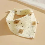 6pcs Cotton Baby Bibs Triangle Scarf 4-layer Gauze Newborn Saliva Towel Anti-spitting Milk Muslin Burp Cloth Babies Accessories - Image 5