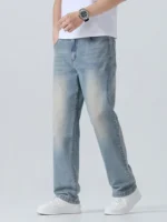 Summer Thin Men’s Printed Jeans Breathable Fashion Business