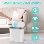 Automatic Bathroom Trash Can with Lid, Touchless Small Trash Can, Motion Sensor Waterproof Slim Garbage Can for Kitchen, Bedroom - Image 3