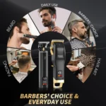 Professional Cordless Hair Clippers for Men, Rechargeable Grooming Kit with Barber Tools, Ideal Gift Set