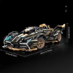 2024 Black V12 Block Roadster RC Tech Racer 1:14DIY Roadster building block assembly Block car toy birthday gift （1000+granule）