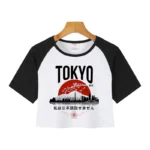 Casual Crop Tops 2000s Y2k Print Women Tee Shirt Harajuku