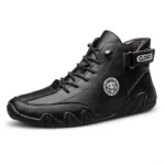CLOHOO Hand-Sewn Octopus Design Men's Short Boots High-Top Leather Riding Boots Stylish Men's Footwear - Image 10