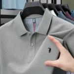 100% pure cotton summer new fashionable men's shortsleeved luxury customized business polo shirt exquisite embroidery Tshirt top - Image 11