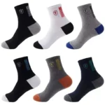 5/10 pairs Breathable Men's Basketball Crew Socks for Spring and Fall Sweat Absorption Deodorant Sports Stockings - Image 5