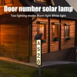 1 pc Solar Light Powered House Number, Address Sign With Lighting, Pole Mount, Smart Light Control 400mah - Image 2
