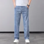 Summer Thin Men’s Jeans Lyocell Fabric Soft Breathable Straight Denim Pants