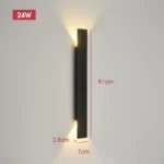 Outdoor Waterproof Wall Lamps Strip Aluminum Wall Lights 18W LED Black Wall Lamp Bedroom Exterior Outdoor Lighting Fixtures - Image 12