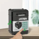 Creative Piggy Bank Automatic Mini Safe Coins Cash Saving Money Box Password Counter Code Key Lock Coin Bank ATM Child Gift - Image 5