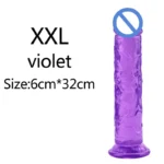 Cheap 6 Sizes Realistic Big Jelly Dildo Women Erotic Anal Sex Toys Gay Soft Clitoris Vaginal