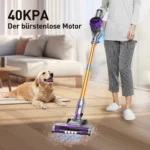 YISORA Cordless Vacuum Cleaner, 40Kpa 55Mins Running Time Wireless Vacuum Cleaner with Touchscreen for Pet Hair, Carpet - Image 2