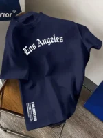 Men's Summer 100% Cotton Fashion Los Angeles Letter Printed - Image 4
