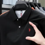 100% pure cotton summer new fashionable men's shortsleeved luxury customized business polo shirt exquisite embroidery Tshirt top - Image 3