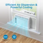 6000 BTU Window Air Conditioner,WiFi Smart AC Unit With Remote & App Control,Timer Function For Rooms Up to 350 Sq Ft, 115v/60Hz