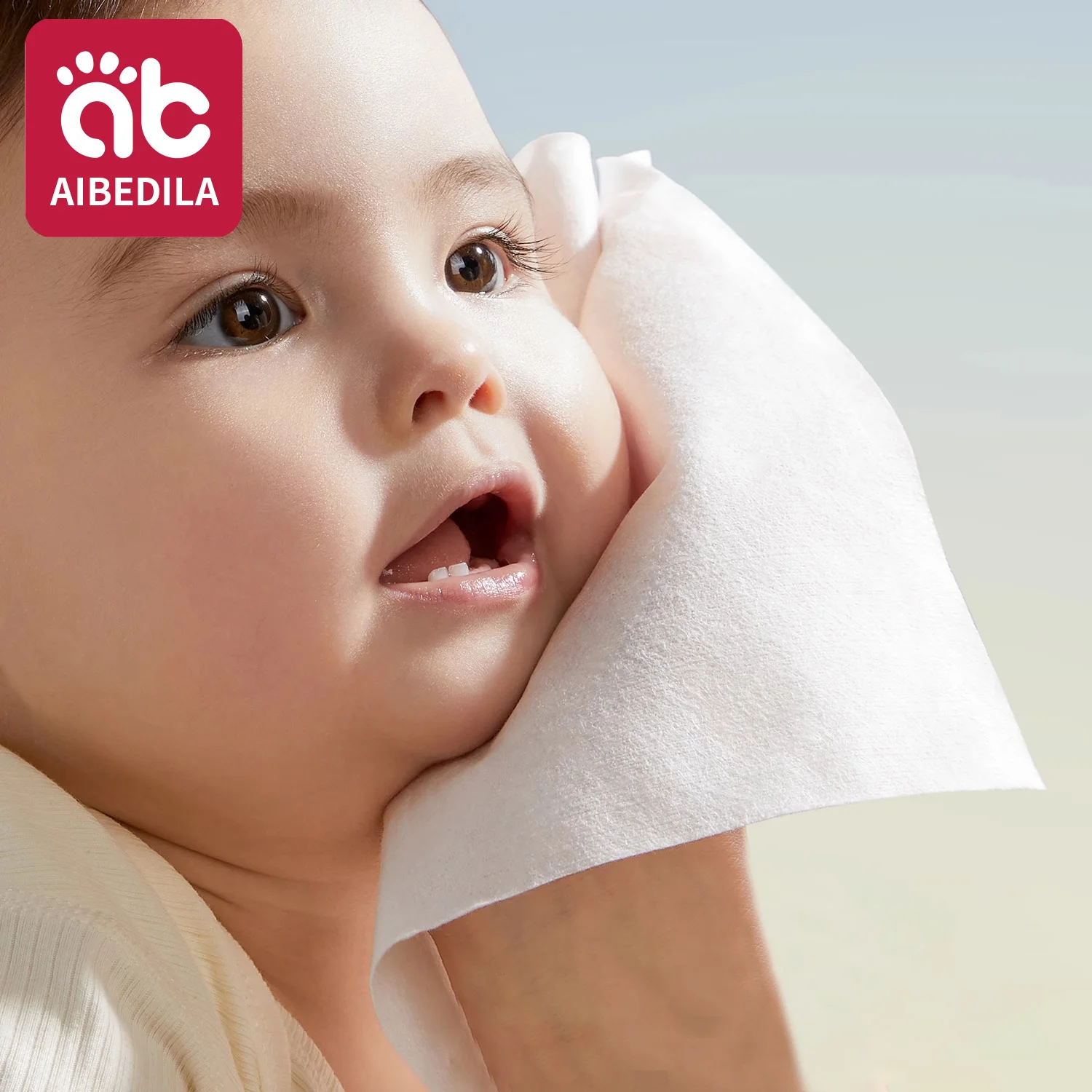 S5e36807cf59049fcbab67a394b4952905.webp 100% Cotton Dry Wipes Sensitive+ Newborn Baby Wipes, 3-In-1 Cleans Cares Protects Unscented Hypoallergenic Thick Facial Towels
